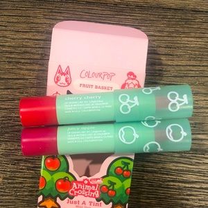 Colourpop Animal Crossing Fruit Basket Lip Just a Tint Mini Duo Apple Cherry